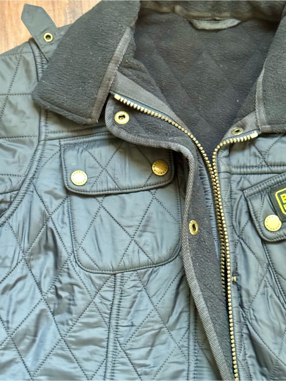 Barbour Women’s Black Quilted Belted Field Jacket, Size 4 - Picture 6 of 10